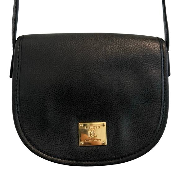 Lauren Ralph Lauren Handbags - Lauren Ralph Lauren Mini Crossbody Leather Bag - Black Leather Small Handbag